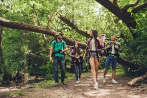 group hiking